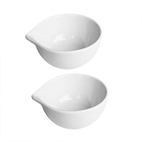 Albedel Lot de 2 bols à sauce en porcelaine en forme de bouilloire pour sauce soja - Blanc - Pour dîner, pâtisserie, barbecue et cuisine Cover