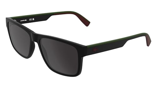 Lacoste Mens Sunglasses L6076S - Matte Black with Solid Grey Lens
