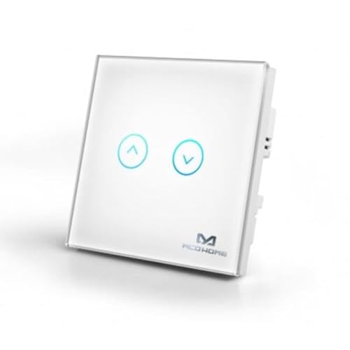 MCO Home Interruptor De Persianas Inteligente Z-Wave con Panel Táctil, Blanco, Caja de Conexiones de 80 mm, MH-C321