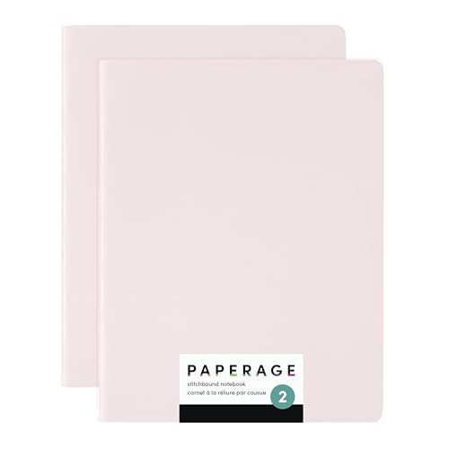 PAPERAGE Soft Cover Blank Journal Notebook 2 Pack (Pink Blush) 100 Pages Large 7.5 inches x 9.5 inches Ideal for Sketch Book Note Taking & Travel Journal