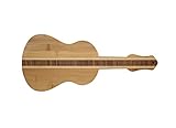 Vastigo Guitar Shaped Bamboo 7” x 17” Serving and Cutting Board – Music Inspired Kitchenware: Perfect for Serving Appetizers, Cheeses, Charcuterie and More