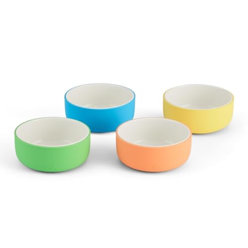 Image of Elk and Friends Kids Porcelain Bowls with Silicone Sleeve | Kids/Toddler/Baby Feeding | Microwave & Dishwasher Safe | Non slip | Cereal/Soup/Snack Dishes & Dinnerware