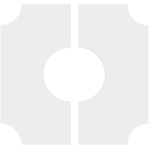 Image of Ekena Millwork CMP18LE2-07000 Locke Architectural Grade PVC Contemporary, Two Piece Urethane Ceiling Medallions 18 inchOD x 7 inchID x 10 3 /4 inchC x 1 inchP