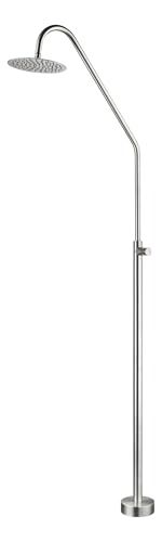 Galyon IMEX Ducha de Piscina GPC004/AC | Colorado Ducha Exterior con Grifo Temporizado, Acero S.316 y Rociador Ø250mm, Diseño Elegante y Resistente. Garantía de 10 años