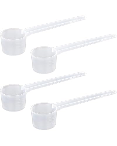 KGDUYC 4 Pezzi Cucchiai Dosatori Trasparente in Plastica, Cucchiaio Dosatore 2g,3g,4g,5g, Grammi Misurino Misuratore di Proteine del Caffè in Polvere, per Misure Sperimentali in Cucina