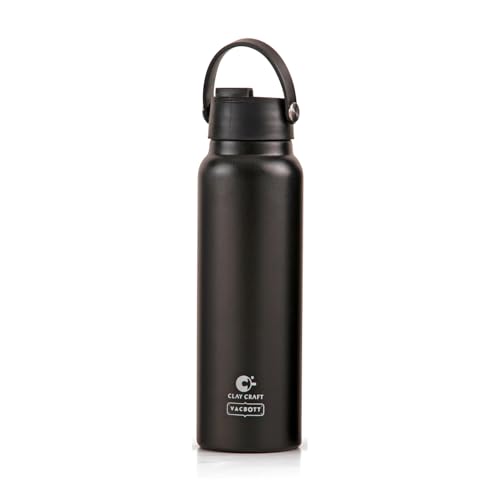 Image of CLAY CRAFT VACBOTT Phantom Double Walled |18 Hour Hot and 24 Hours Cold Water Bottle Vacuum Insulated|Flask Bottle 900ML, 1 Pcs|Easy to Carry|Hiking|Travel Bottle|BIS Certified|1 Year Limited Warranty