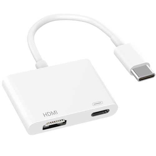 USB C to HDMI Adapter, 4K@60Hz Type C to HDMI with 100W PD Fast Charging Port Video & Audio Sync Screen Converter Digital AV Adapter Compatible with iPhone 16/16 Pro/16 Pro Max/15/15 Pro/15 Pro Max