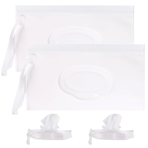 Estuche portátil para toallitas húmedas para bebé, contenedor de viaje transparente recargable con tapa a presión (24 x 14 x 4 cm) para bolsas de pañales, lazos para el pelo para mujeres y accesorios