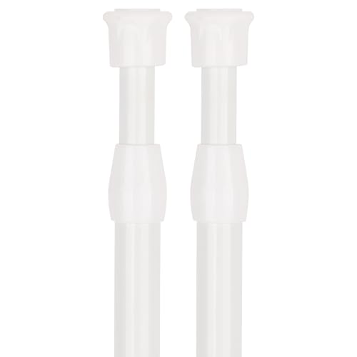 EVENT DECOR SHOP 2 barras de cortina extensibles blancas de 60 cm a 110 cm, varillas de tensión telescópicas sin taladrar para cortinas de red, rieles de ducha, espacios compactos, armarios y puertas