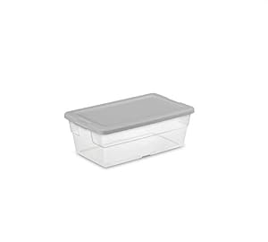 Image of Sterilite Storage Box 13.5" X 8.3" X 4.8", 6 Qt. Clear