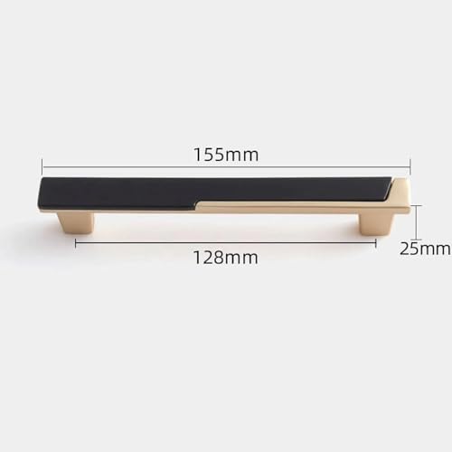 Confezione da 2 maniglie moderne in lega di zinco, eleganti maniglie per cassetti per cucina, bagno, armadio, cassettiera, hardware (nero, foro singolo)
