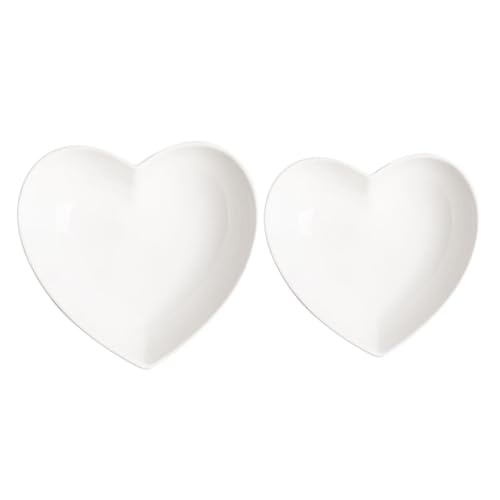 Cabilock 2 Piezas Tazón En Forma De Corazón Cuencos De Frutas Tazón De Frutas Cuenco Para Servir Comida Tazones De Chips Tazones Para Servir Comida De Cocina Tazón De Ramen Cerámica