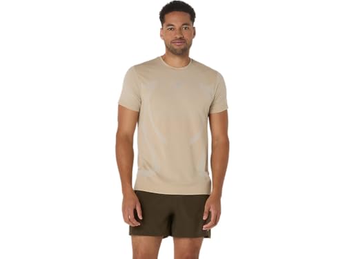 ASICS Men's Road Seamless Short Sleeve TOP Running Apparel, M, Cream