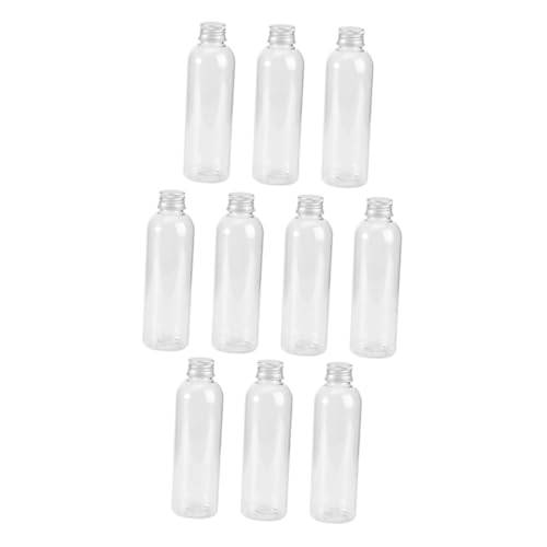 SOESFOUFU 10個 透明アルミ蓋付き詰め替えボトル 旅行用化粧水容器 耐久性素材漏れ防止設計 ローションシャンプー兼用密封保管ケース