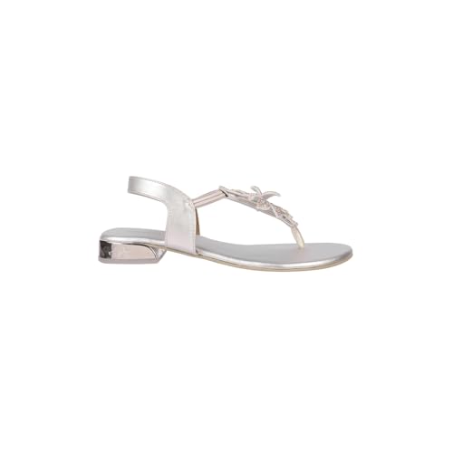 Image of Metro Women Synthetic Floral Embellished Flat Sandal