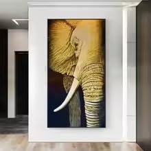 Tableau éléphant moderne pour habiller un grand mur de chambre vide