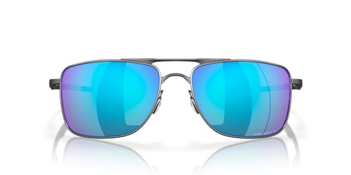 Oakley Mens OO4124 Gauge 8 Rectangular Sunglasses, Matte Gunmetal/Prizm Sapphire Iridium Polarized, 62 mm - Thumbnail 3