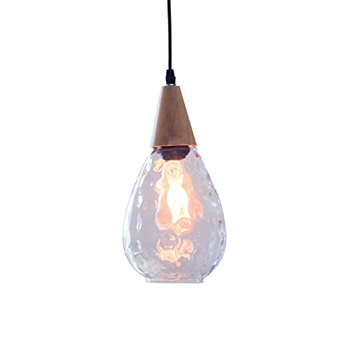 億兆堂 1灯 水滴ペンダントライト レトロ ガラス 工事不要 取付簡単 E26口金 器具のみ LED 天井照明 インテリアライト 飾り 吊り下げ灯 ランプシェード モダン 北欧 おしゃれ シンプル リビング ダイニング 食卓 カフェ 直径17cm K-03