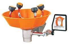Eyewash Station, Wall MNT, Plastic, 15-1/2W