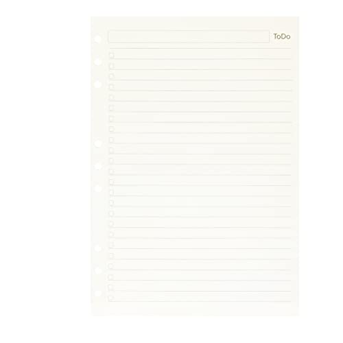 Image of Zelten Loose Leaf Punched Paper Refills Paper for 6 Hole Binder Personal Organizer Diary Notebook Refillable Planner (Todo,B5 /9 Hole)