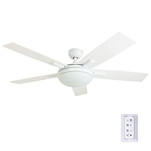Prominence Home 51021 Emporia Contemporary Ceiling Fan with Remote, 52", White