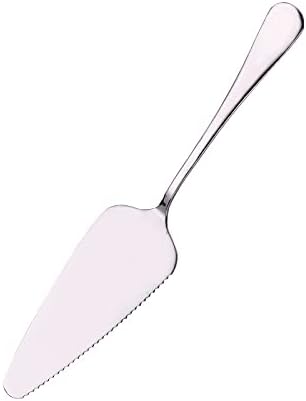 Silverware Flatware Cutlery Set, 1/4/6/8 Pieces Stainless Steel Toothed Cake Spatula Cheese Knife Triangle Pizza Spatula Cake Shop Baking Tools (Color : Silver, Size : 1Pcs)
