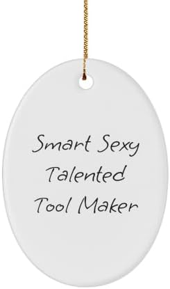 Tool Maker Gifts from Family - Oval Ornament with Smart Sexy Talented Quote, Christmas Unique Presents for Tool Makers, Men, Women, Friends, Coworkers image 2