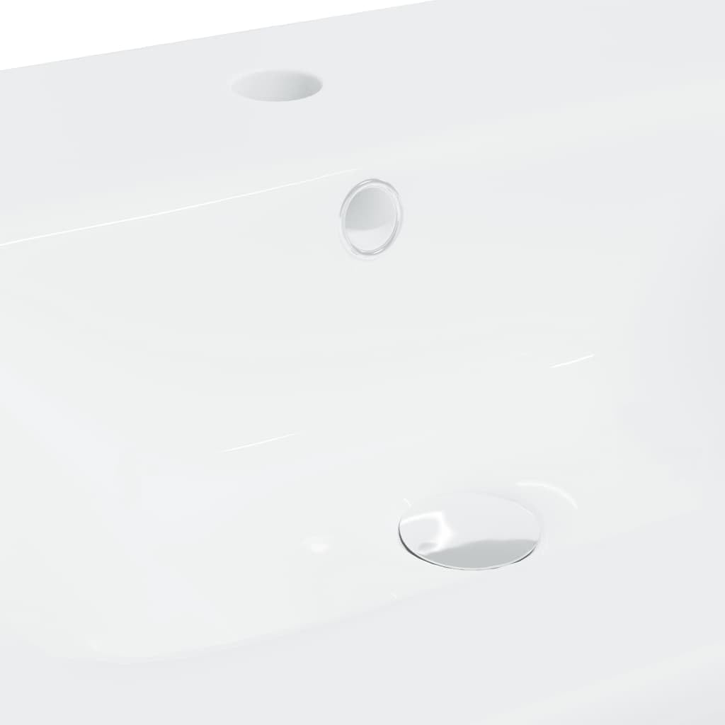 Lavabo de baño empotrado con grifo 42 cm cerámica blanca 02_0002795