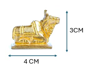Estatua decorativa espiritual Nandi Shivling de latón miniatura 6