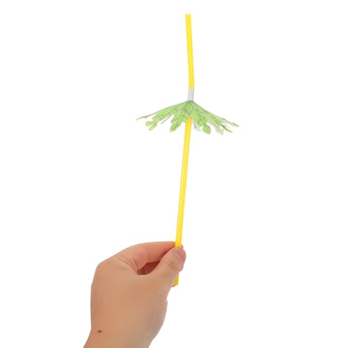 KALLORY 100 pitillos desechables de papel con sombrilla diseño tropical miniatura 4