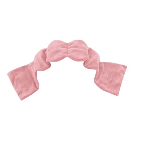 Weighted Sleep Mask with Glass Beads 245g Blackout Eye Cover for Deep Sleep 76cm Eye Mask with Adjustable Strap for Side Sleepers Cooling & Warm Therapy for Travel Home Office (Pink)