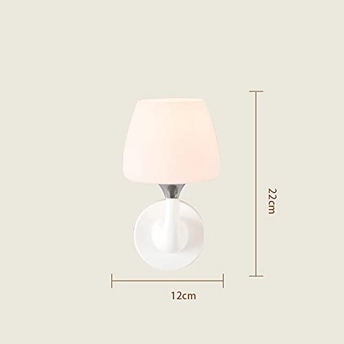 Aplique de pared industrial blanco E14 con pantalla de cristal y soporte de resina 4