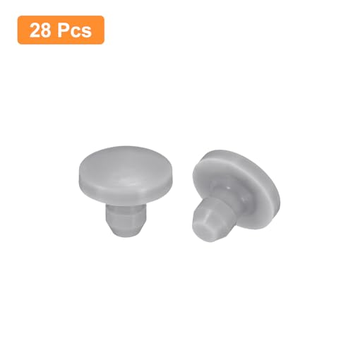 Image of uxcell 28Pcs Silicone Plugs, Rubber Round Snap in Locking Hole Plugs for 2.5-3mm Hole, Hole Stoppers Waterproof Hole Plug for Metal Tube, Furniture End Caps Inserts, Grey