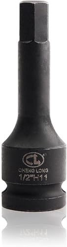 Hex Impact Bit Socket, 1/2-Inch Drive Allen Bit Socket, 11mm Hex Impact Socket, Cr-Mo Steel, Master Impact Hex Driver