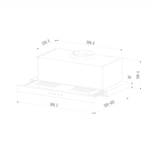 Cecotec Bolero Flux TLT 604000 Teleskopische Dunstabzugshaube, 60 cm, Edelstahl, A+++, Saugleistung 415 m³/h, DC-Motor, 3 Geschwindigkeiten, SS Touch Control, Edelstahl-Finish