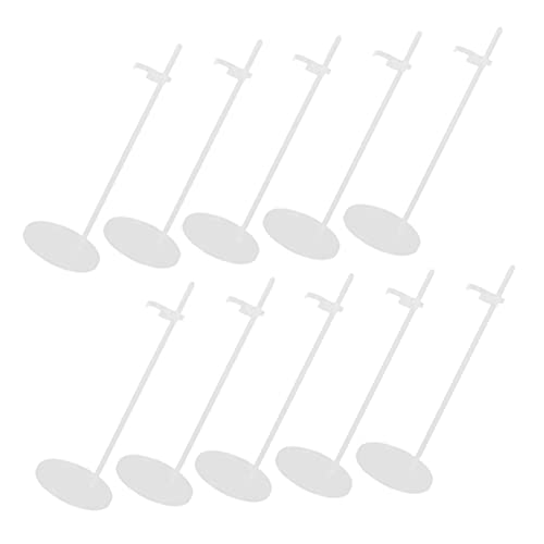 ERINGOGO 10pcs Plastic Doll Display Rack Sturdy Storage Stand for Home Store Doll Holder with Waist Support Wide Base for Neat Organization