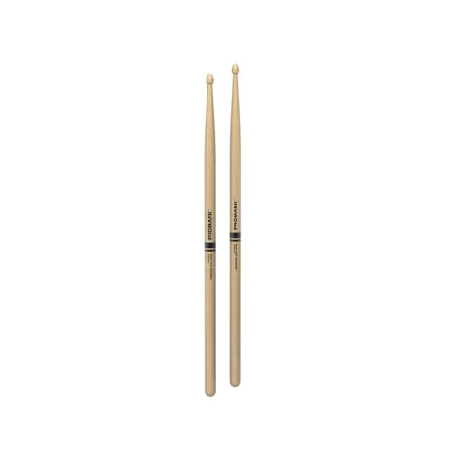 Image of ProMark Rebound 5AB Long Hickory Drumsticks - Enhanced Reach for Versatile Drumming - Acorn Wood Tip - 1 Pair
