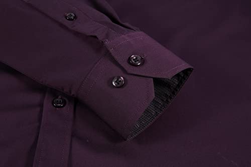 Alex Vando Mens Bamboo Dress Shirts Wrinkle Free Regular Fit Stretch Button Down Shirt