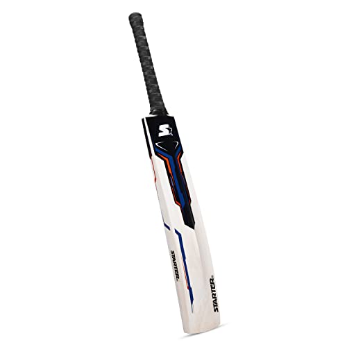 Image of STARTER Kashmir Willow Cricket Bat with Half Cane Handle-13+ Years Kids- Full Size- Multi-Colour