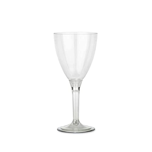 Rucvasos paquete 60 unidades "Copa de agua - vino monouso" 14 cl. Infracturas, transparentes de plástico, simplemente insertarlos en el tallo mediante el rápido y práctico encaje y el juego está hecho