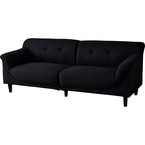 DORIS ドリス ソファ ソファー 3人掛け 肘付き 幅170cm 奥行65.5cm 高さ65.5cm 7層のクッション 脚の付け替えでハイタイプにもロータイプにも 2.5人掛け 2人掛け 応接 リビング ロボット掃除機が通れる ファブリック ブラック