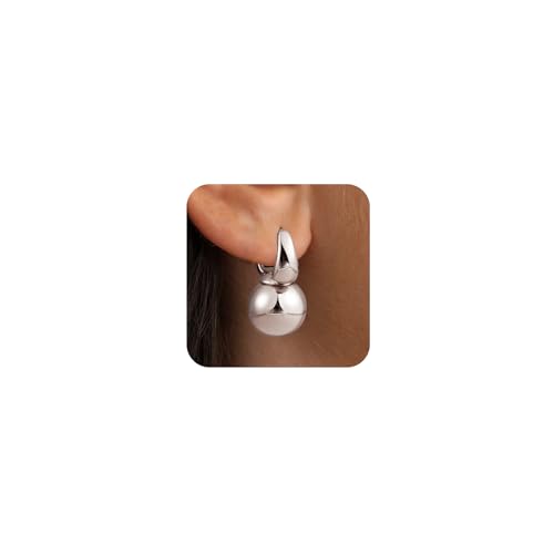 Ball Dangle Earrings for Women Ball Drop Earrings Hypoallergenic Round Hoop Earring Leverback Lightweight Earrings Fashion