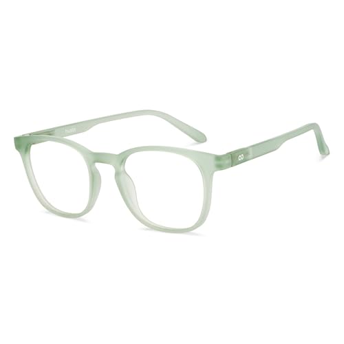 Image of HUSTLR Lenskart | Zero Power Bluecut & Antiglare Computer Eyeglasses | Full Rim Square Shape | As Seen On Shark Tank | For Men & Women | Medium | LB E14058-W