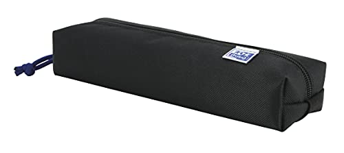 Image of Oxford - Rectangular pencil case, kangoo with rubber, 22 cm, black