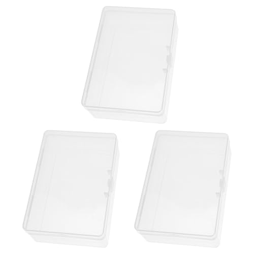 SUPVOX Cajas de Almacenamiento para Cartas de Póker Transparentes Set de 3 Unidades de Plástico Resistente Tamaño 10X7X35 CM Organizadores Portátiles para Proteger y Ordenar Cartas