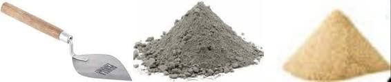 ABBASALI grey cement and sand for DIY purposes and cement artwork With Karandi (3 KG EACH)