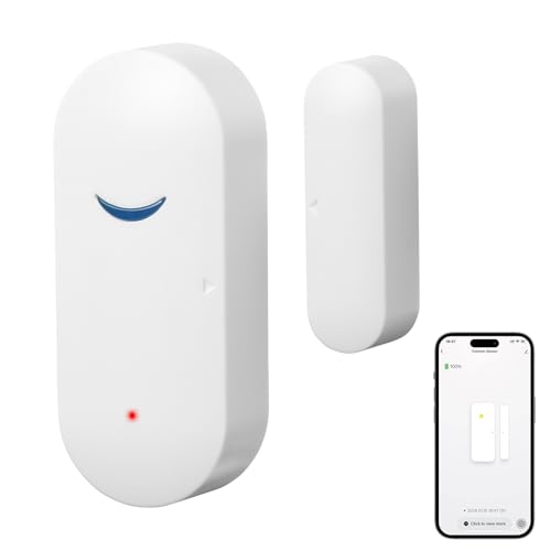 UTEBIT Fensteralarm Einbruchschutz, Mini Smart WiFi Fenstersensor Einbruchschutz Tür mit App Fenster Alarm Sensor für Heimsicherheit Tür Alarmanlage Kompatibilität mit Alexa Google Assistant