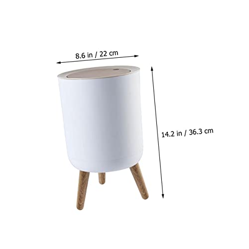 Caneca de basura rectangular blanca de plástico Garneck 7 L miniatura 2