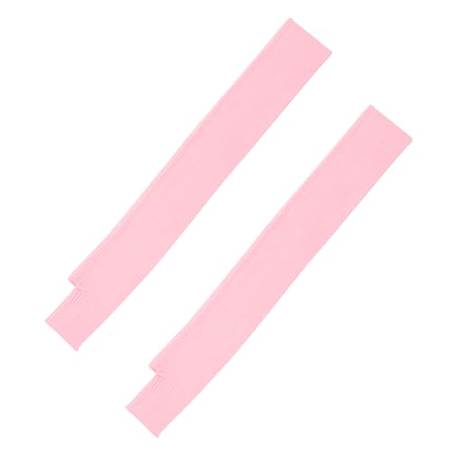 Ipetboom 1 Par manguitos cálidos para mujer Invierno mangas sudor manga del brazo Cubiertas de manga para mujeres mujeres manga protectora del brazo lana de cordero rosa