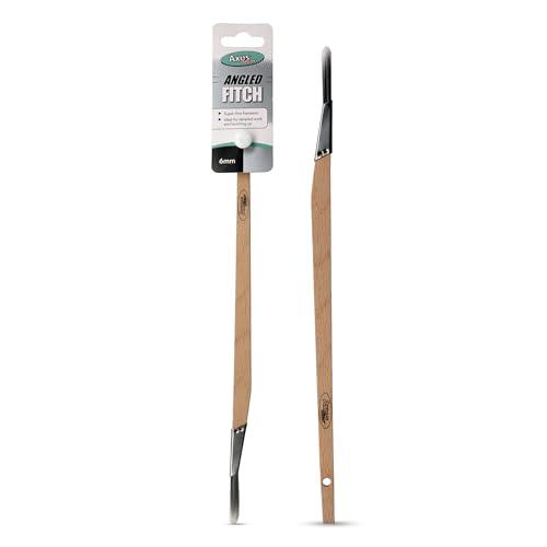Axus Decor Angled Fitch Paint Brush (Grey Series) - 6mm - for All Paints, Filaments, for Detailed Work & Touching Up, Comfortable Handle, Rust-Resistant Stainless Steel, Grey